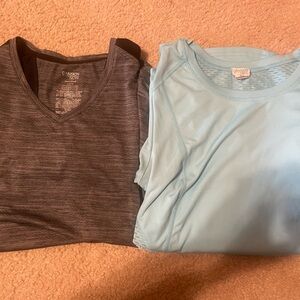Danskin Now Short Sleeve Tees - Charcoal and Light Blue